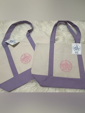 Trader Joes 2pcs NEW Large Lavander Tote